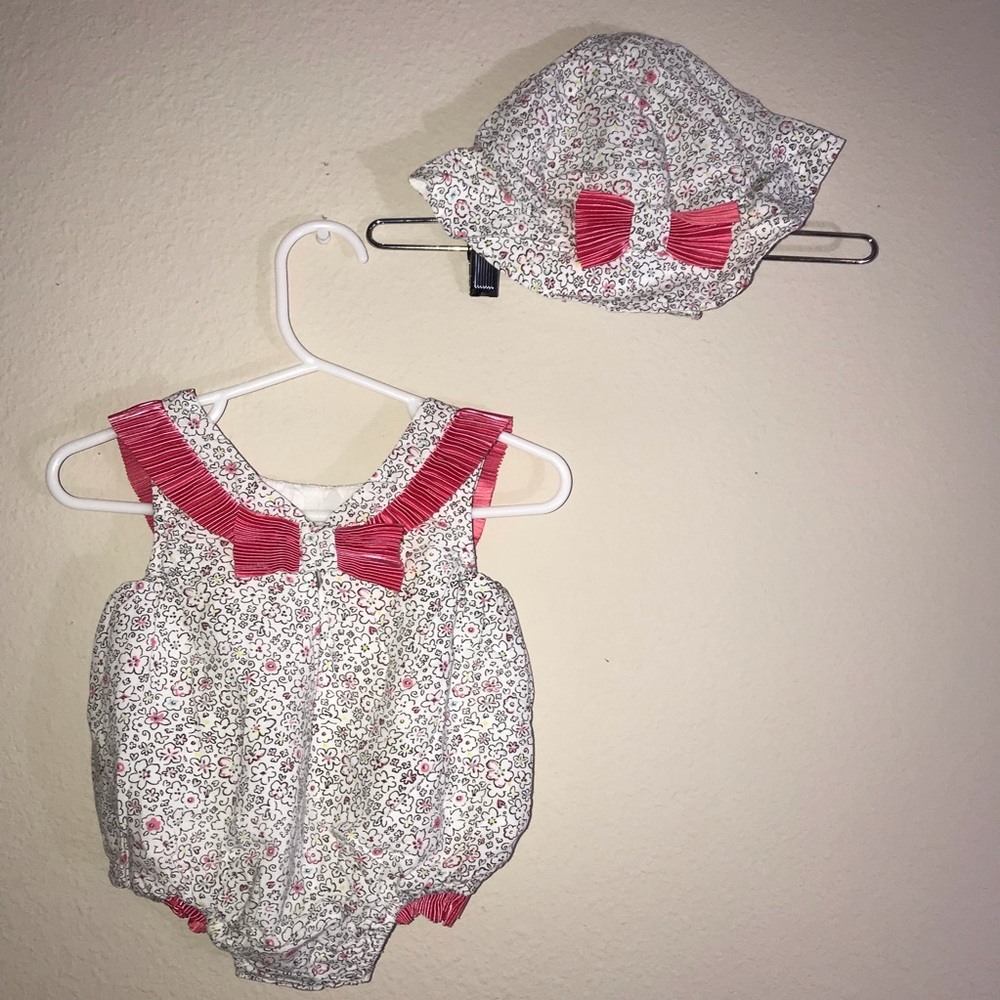 Savannah Baby Girl Rompers hat Set 3-6 months #02